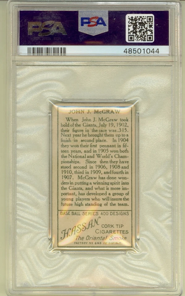 1911 T205 Gold Border John McGraw New York Giants Salón de la fama PSA 2,5 Foto 2 de 2