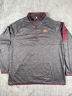 Minnesota Gophers Colosseum 1/4 Zip Long Sleeve Shirt Size Large Heather Gray