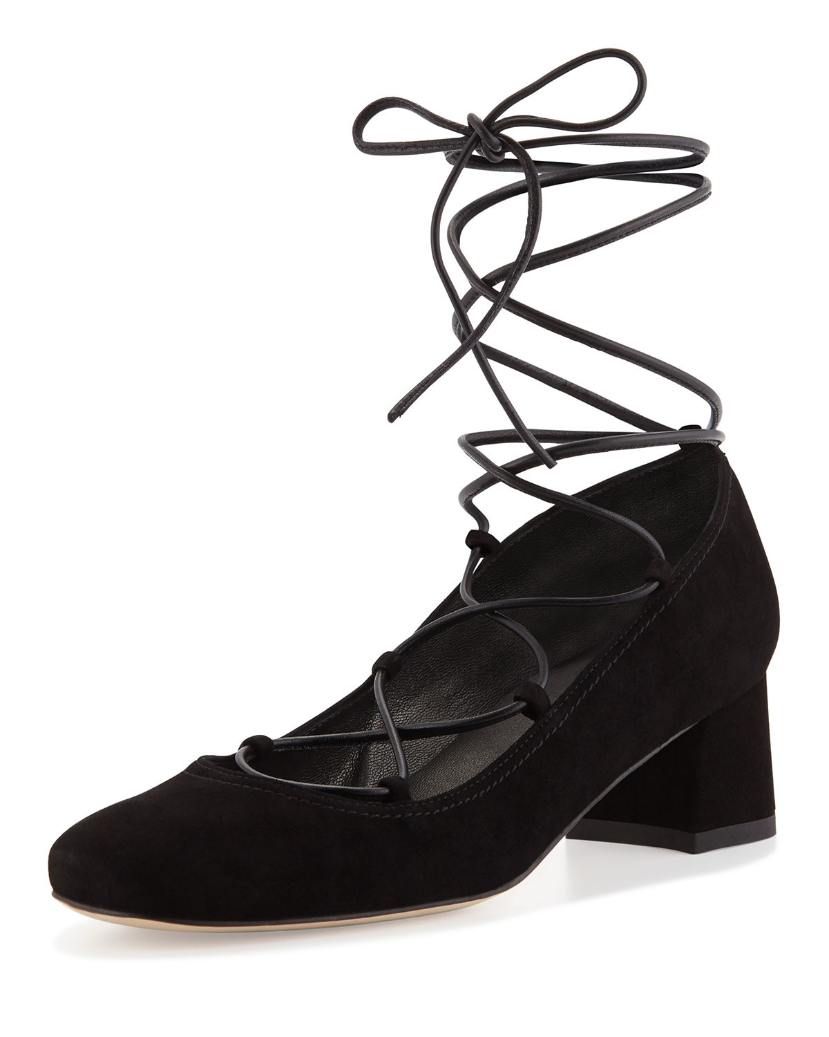 stuart weitzman lace up flats