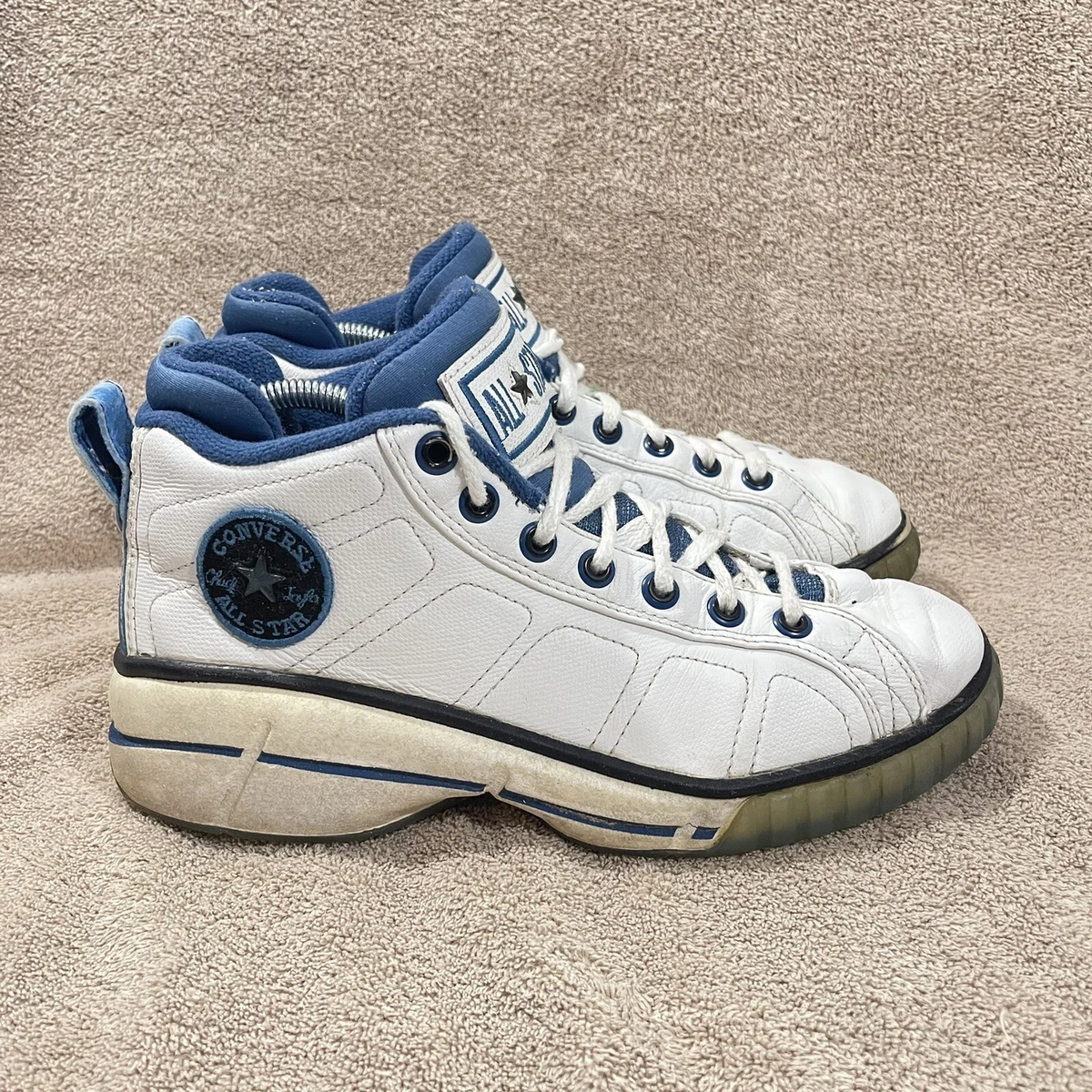 Vintage Converse All Star Chuck Taylor React High Top Mens size 8.5 White Blue