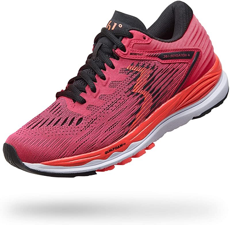 361 Degrees Women?s Sensation 4 Running Shoe, Rosette/Hazard, 7 B(M) US