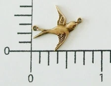 36173         2 Pc Brass Oxidized Flying Bird Connector Charm Jewelry Finding