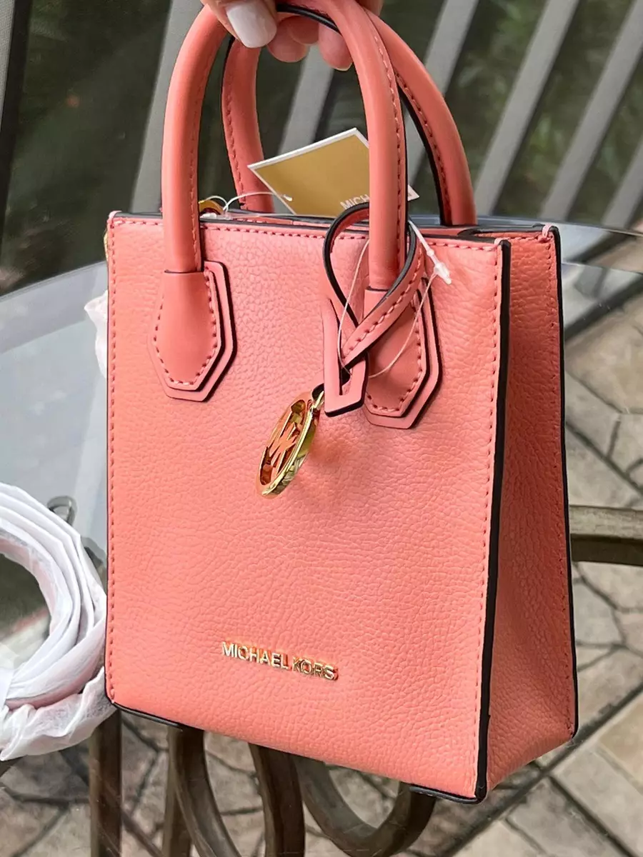 Michael Kors Mercer XS Extra Small Phone Crossbody Bag Leather Sherbert Pink