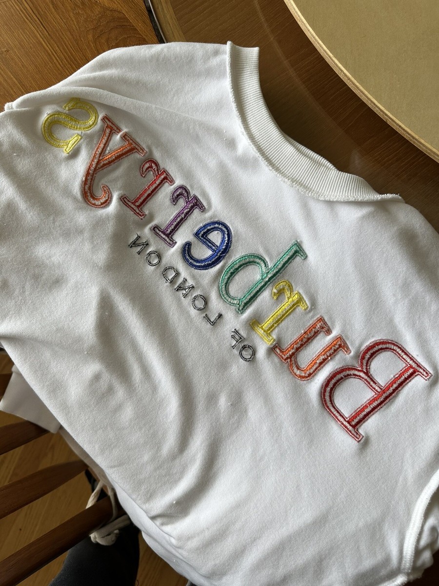 Burberry Rainbow Logo French Terry Sweatshirt In White | eBay