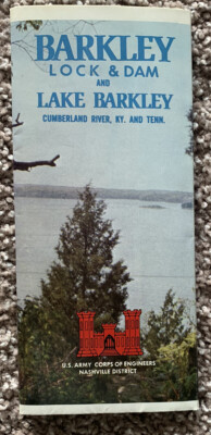 Vintage Barkley Lock & Dam Lake Map KY & TENN Guide Travel Brochure~BR7