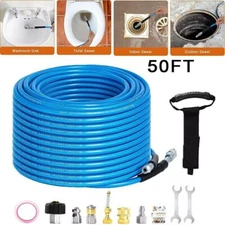 5800PSI Sewer Jetter Nozzles Kit 50FT Drain Cleaning Hose for Pressure Washer