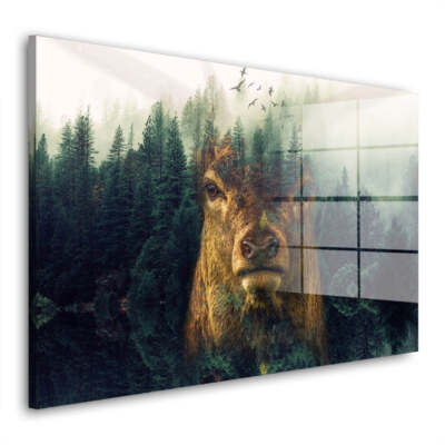 Hirschkopf abstrakt wunderschön Acrylglas Wandbild Bild Wanddeko XL