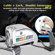 ROCKBROS Motorcycle Disc Lock Alarm Bike Lock 6mm Anti-Theft Disc Lock 110db