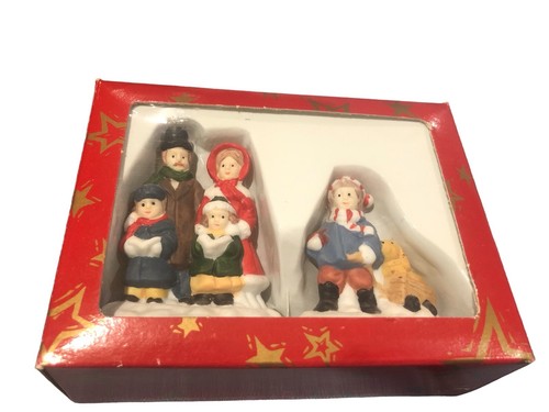 Mervyn’s Village Square 1994 Weihnachten Familie und Junge mit Hundefiguren im Karton - Bild 2 von 7