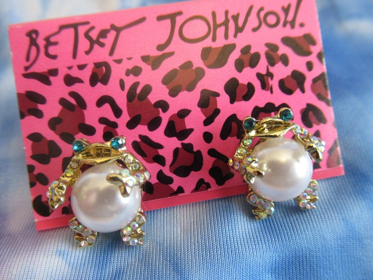 Betsey johnson pearl earrings sale
