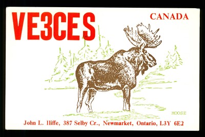 1 x QSL Card Radio Canada VE3CES Newmarket Ontario 1987   T875
