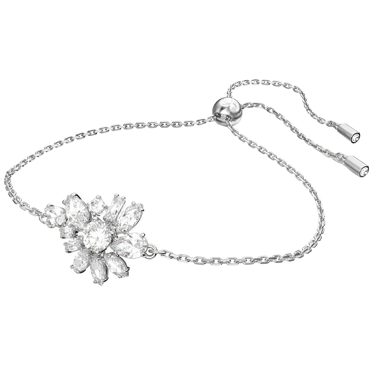 Swarovski Women's Bracelet Gema Mixed Cuts Flower White Rhodium