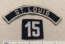 1930s-40s ST. LOUIS Sea Scout Blue & White Felt Community Strip PATCH & #15 BWS