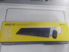 New K01R Rechargeable Cordless 108 Key 2.4GHz Scissor Keyboard & Mouse Set Black