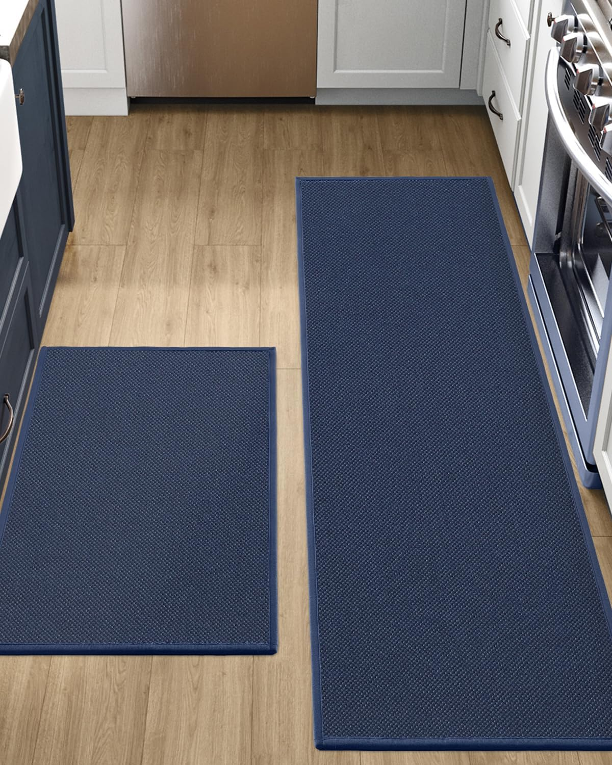 Kitchen Rugs and Mats for Floor, 17X29 + 17X59, Non Slip Washable Absorbent Thin