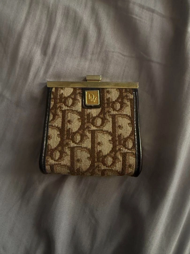 Christian Dior Trotter porte monnaie porte monnaie fermoir portefeuille toile produits de mode femmes
