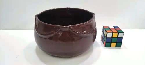 Vernon Owens JUGTOWN WARE Pottery Large Chinese Red glaze Bowl 1995