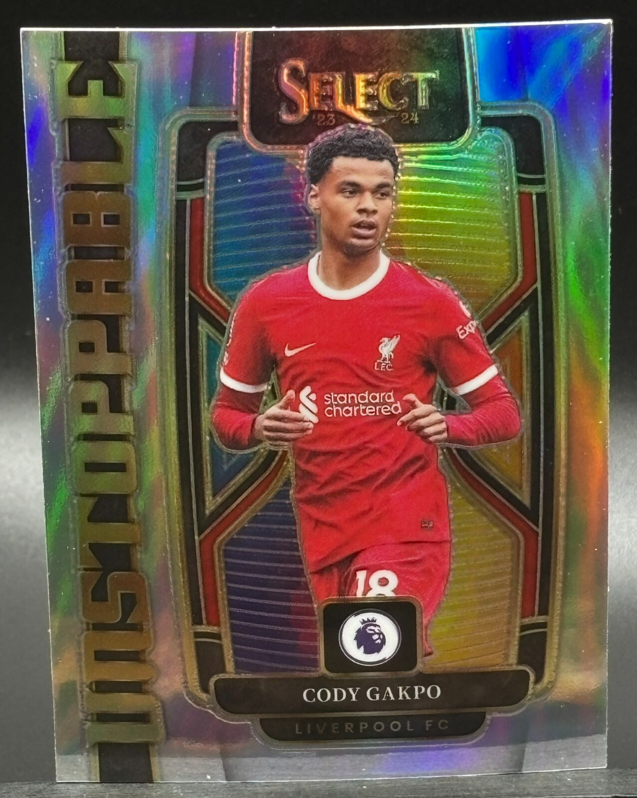 Cody Gakpo 2023-24 Panini Select EPL Unstoppable Insert Silver Prizm Liverpool