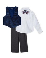 NAUTICA Little Boy's 6 Polka Dot Velvet 4-Piece Vest Set NWT 65