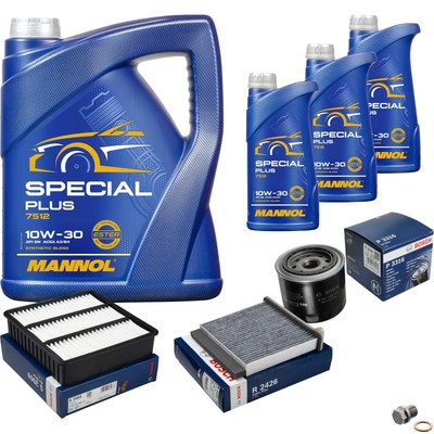 BOSCH Inspektionspaket 8L MANNOL Special Plus 10W-30 für Mitsubishi Outlander I