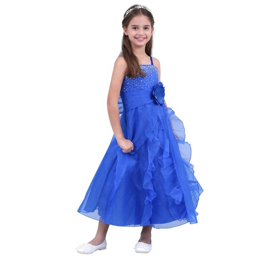 Petals Flower Girls Wedding Dress Birthday Party Bridesmaid Maxi Gown Princess - Picture 76 of 81