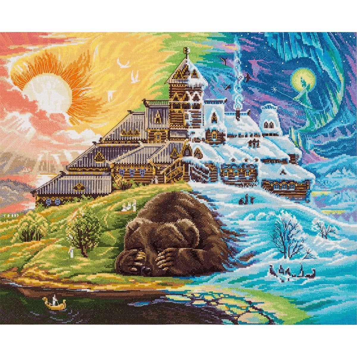 Panna counted cross stitch kit ""Awakening"" 44,5x36,5cm, DIY