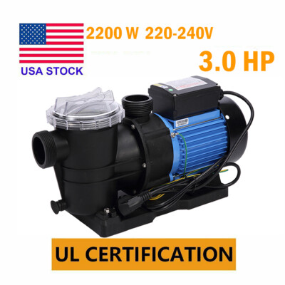 US 3HP Inground Swimming Single-Speed Pool Pump Large Strainer, 240V