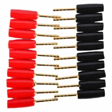 20 Pcs Speaker Pin Connectors 2mm Gold Plated Banana Plugs Screw Terminal 