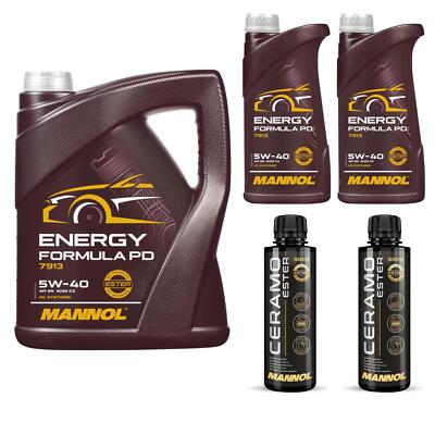 7L MANNOL Motoröl ENERGY FORMULA PD 5W-40 Inkl. 2x Additive Ceramo Ester