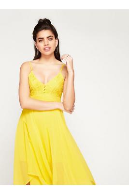 Yellow Lace Button Midi Dress by Miss Selfridge Sz. 6 New NWT | eBay