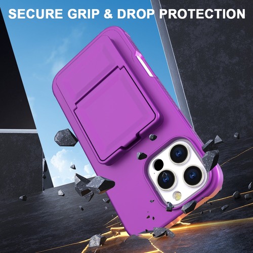 FR iPhone 16e/16 Pro Max/16 Plus Stoßfeste Hülle Wallet Kartenfach mit Spiegel NEU - Bild 7 von 46
