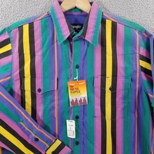 Vtg Wrangler Brushpopper Shirt Large 16 36 DEADSTOCK Western Rodeo Cowboy 90s