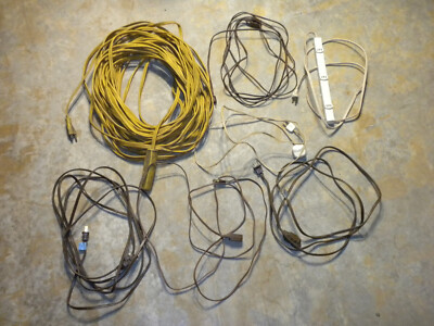 MOST ARE OLD 2 PRONG THIN STYLE Vintage Lot Of 8 Extension Adapter Plug In Cords