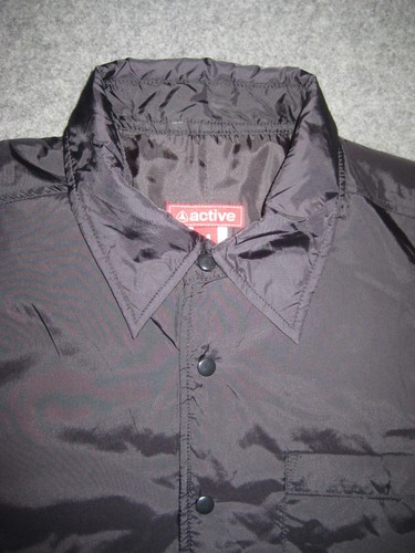 Men's ACTIVE RIDESHOP 2004 Black Insulated Skateboard Button-Up Jacket SOFT! - Picture 3 of 11