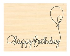 P137 Happy Birthday with Balloon rubber stamp