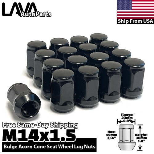 FLYCLE 14mmx1.5 Wheel Lug Nuts, 24 pcs Black M14x1.5 Lug Nut