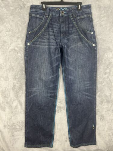 Vintage Coogi Jeans Mens 34x34 Blue Y2K Rare Baggy Street Skater Actual 34x33 - Picture 2 of 22