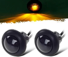 2pcs 3/4" Smoked Amber LED Clearance Light Side Marker Light w/Rubber