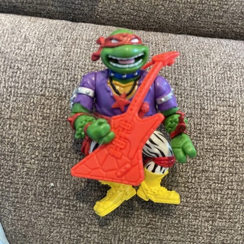 Heavy Metal Raph TMNT Playmates VTG 1991 4" With Guitar