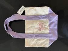 Trader Joe's Mini Canvas Tote Bag - Pastel Purple Lavendar