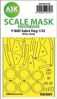 F-86D Sabre Dog Double-Sided Express Fit Mask For Kitty Hawk / 1:32