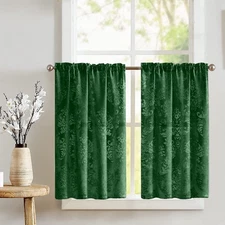 lovemyfabric Velvet Embossed Damask Café Tier Curtains