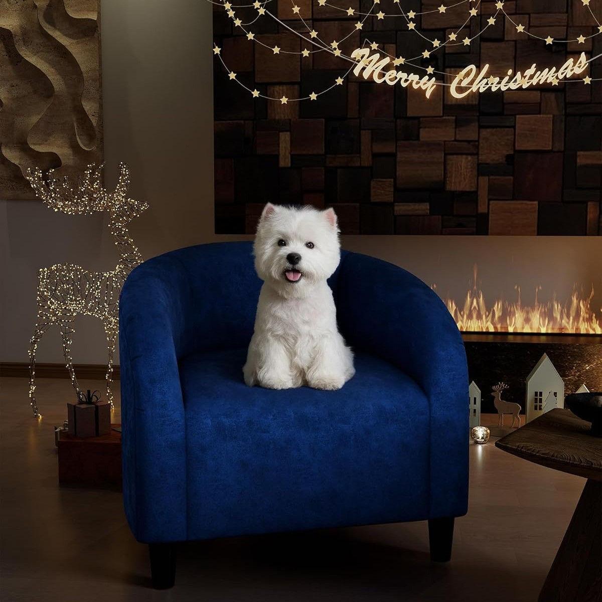 - Suede-like Accent Armchair With Cushioned Seat & Sturdy Le