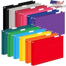 24 Piece Hanging File Folders Set W/ Tabs Labels Office Home Organization New