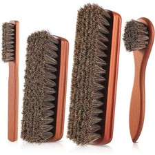 Horsehair Leather Shoe Shine Brush Set of 4 - Professional Cleaning Polish Kit