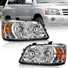 Headlights OE Replacement Clear Lens I Chrome Housing I Amber Reflector