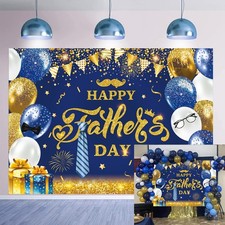 Happy Father Day Banner Backdrop 8x6FT Navy Blue Best Dad Ever Photography Backg