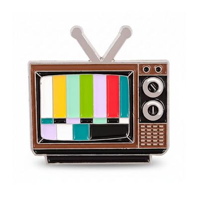 Vintage Röhrenfernseher Übertragung Farbbalken AV Tech Pin Anstecker