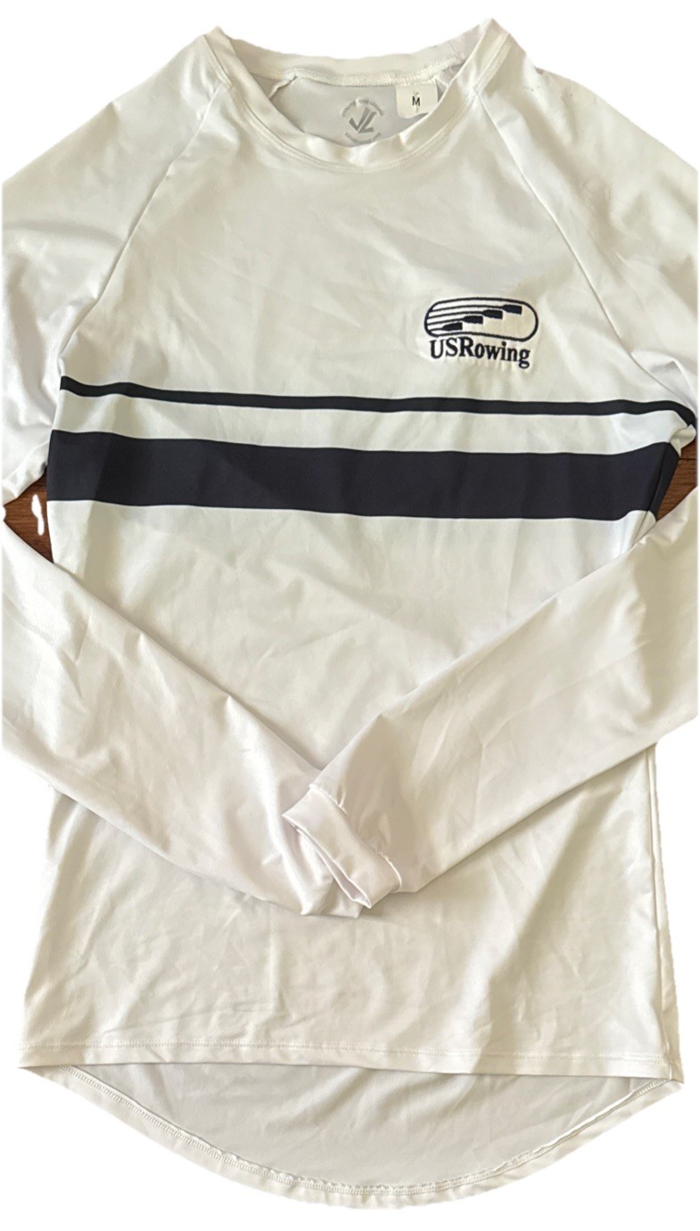 FILA US Rowing Crew Team Quick Dry Poly Pullover Maglia a Compressione Manica Lunga Taglia M