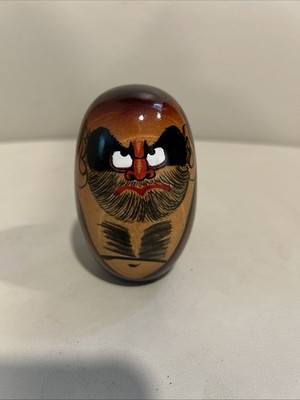 Japanese Wooden Okimono Art Craft Japan Daruma Taishi Kokeshi Stained